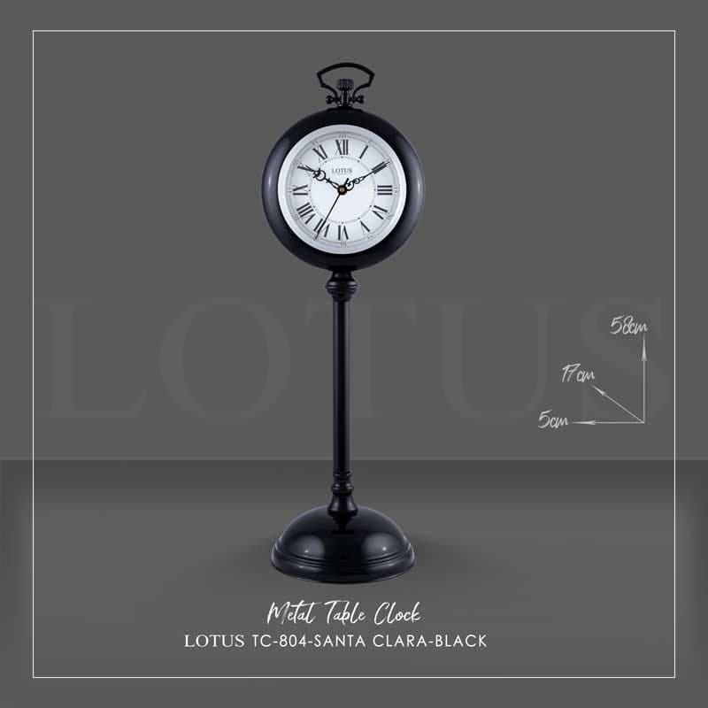 ساعت رومیزی فلزی SANTA CLARA کد TC-804 رنگ BLACK — تصویر ۴