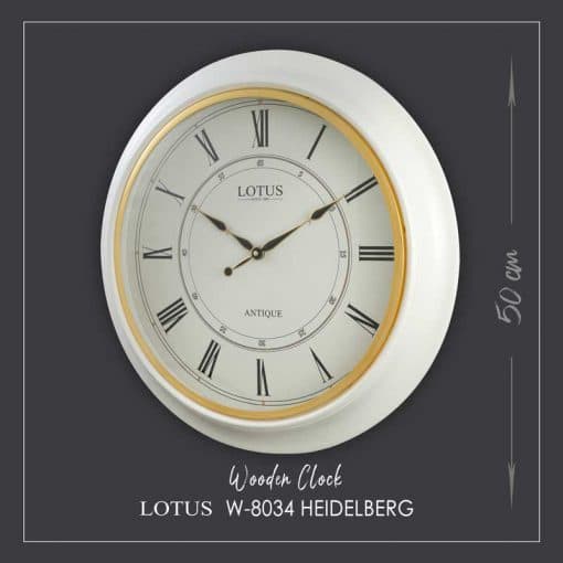 ساعت دیواری چوبی مدل HEIDELBERG کد W-8034 رنگ WHITE — تصویر ۶