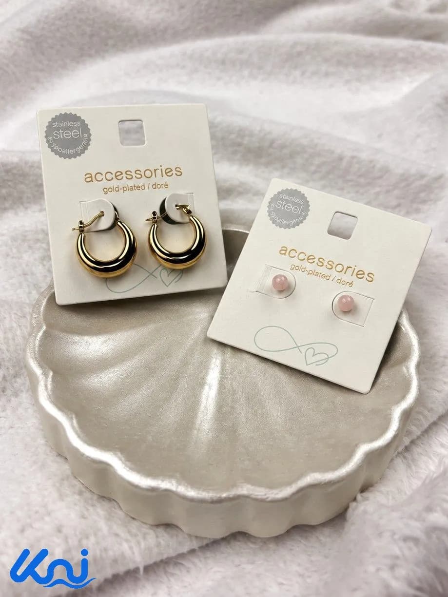 گوشواره زنانه وارداتی روکش طلا مدل نازی