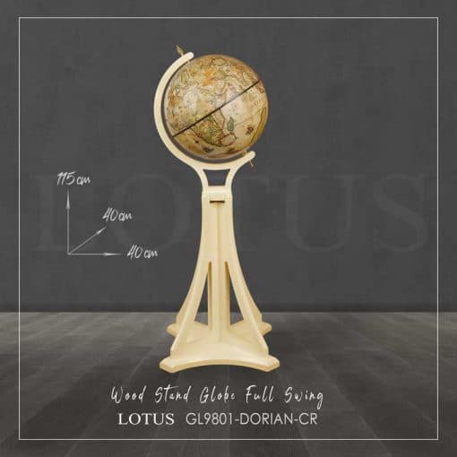 کره زمین چرخشی مدل DORIAN کد GL-9801 رنگ CREAM — تصویر ۶