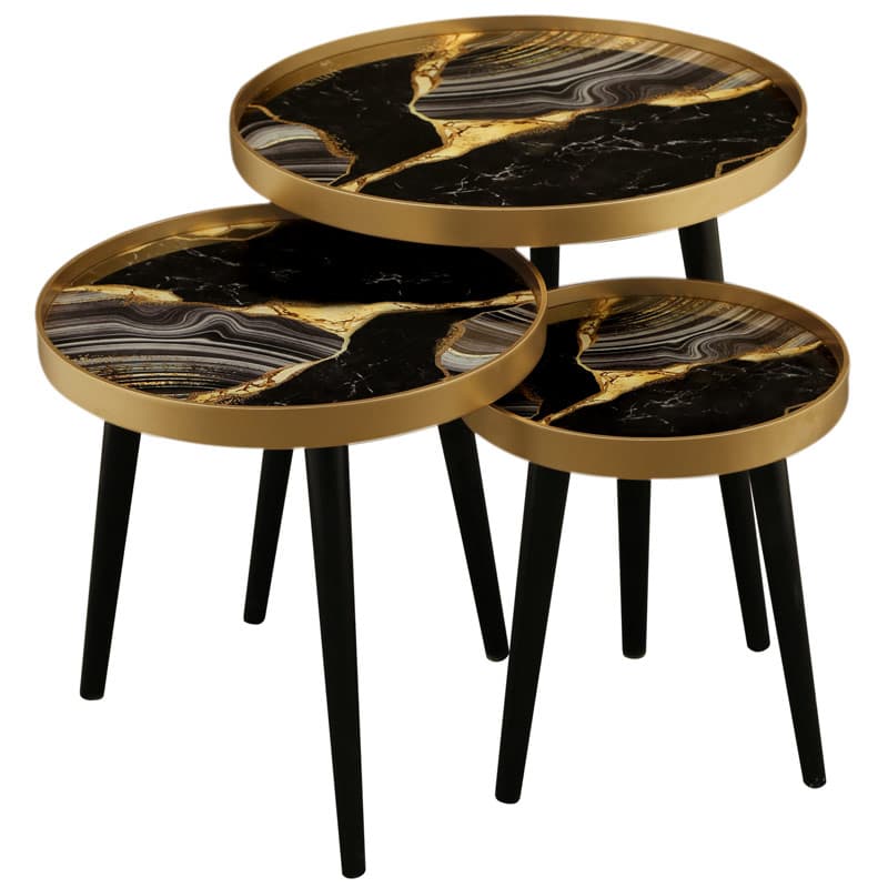 میز عسلی سه تکه مدل ALMA کد NAPOLI-731-GL