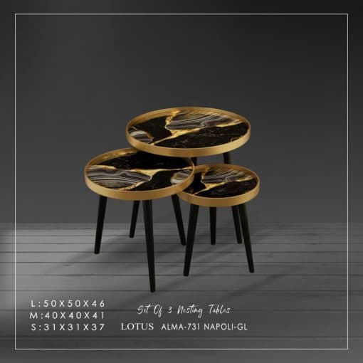 میز عسلی سه تکه مدل ALMA کد NAPOLI-731-GL — تصویر ۶