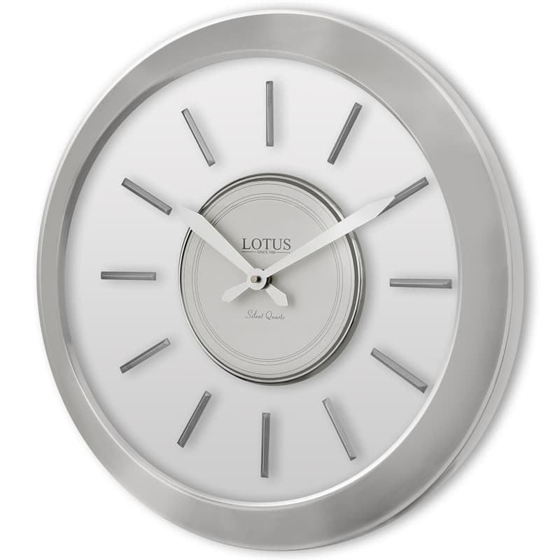 ساعت دیواری فلزی صفحه کریستالی مدل SANDRA کد MG-6069 رنگ SILVER