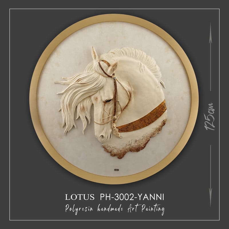تابلو اسب رزین یانی YANNI کدPH-3002-CR — تصویر ۵
