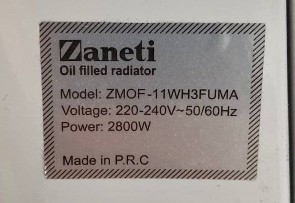 شوفاژ برقی ۱۵ پره زانتی مدل ZMOF_15WH3FUMA — تصویر ۸