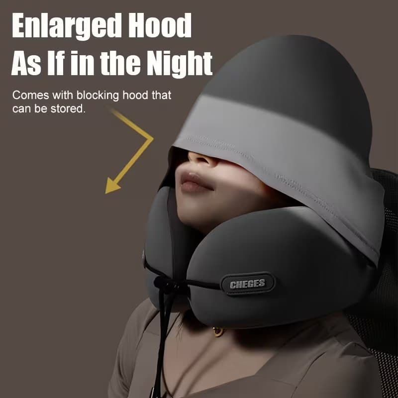 بالش گردنی U شکل کلاه‌دار CHEGES مدل Car Comfort Hooded — تصویر ۳