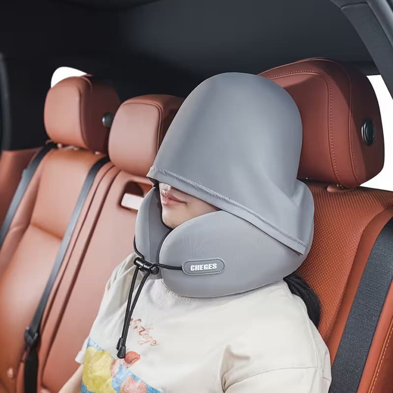 بالش گردنی U شکل کلاه‌دار CHEGES مدل Car Comfort Hooded — تصویر ۴