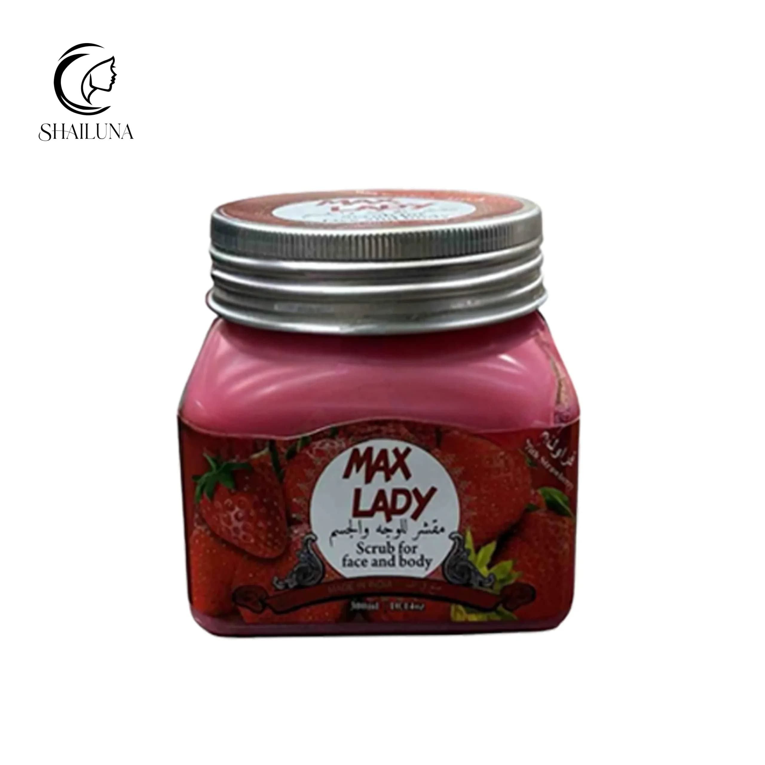اسکراب لایه بردار پوست صورت و بدن مکس لیدی مدل توت فرنگی Max Lady