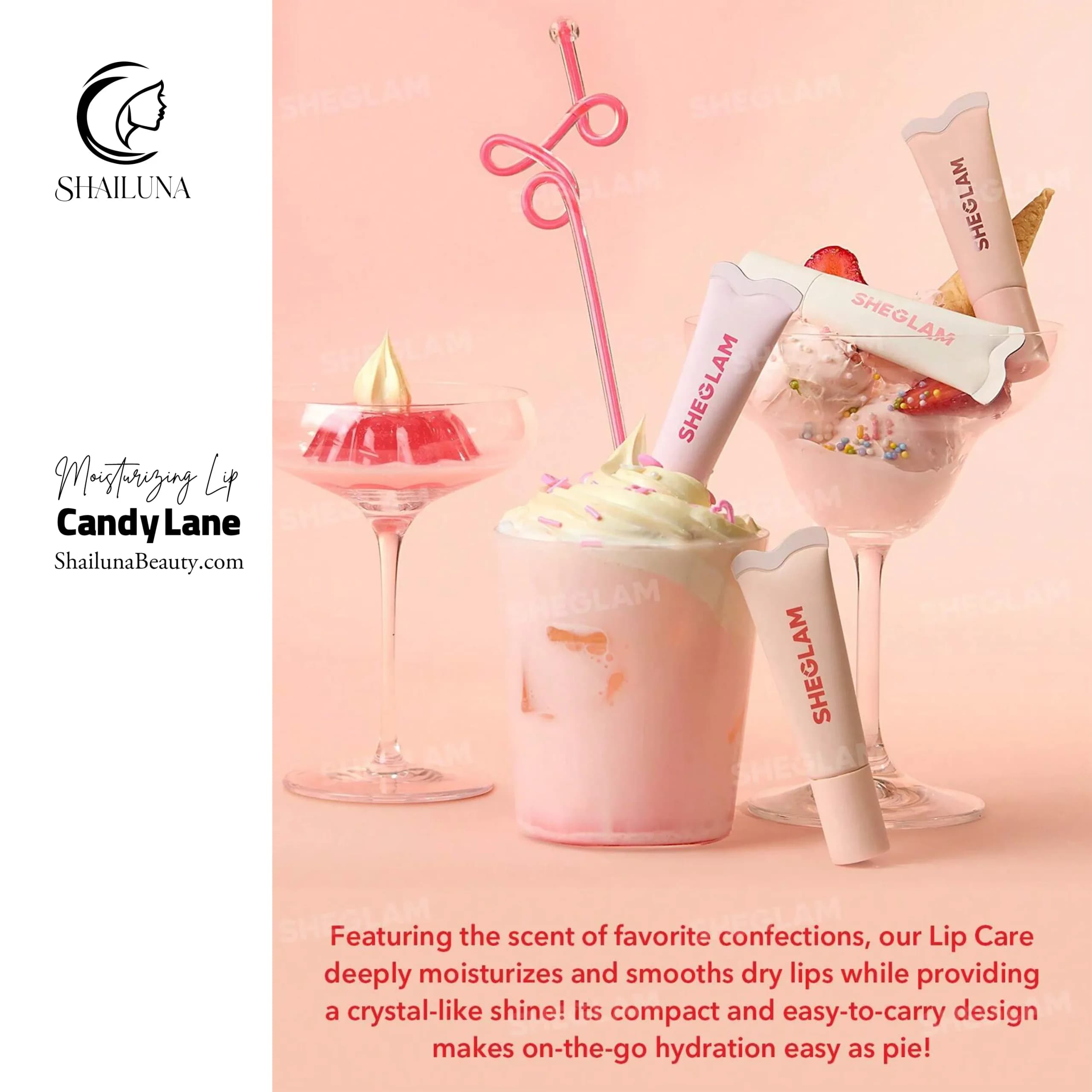 لیپ گلاس مرطوب کننده شیگلم مدل Sheglam Crystal Glaze Candy Lane — تصویر ۷