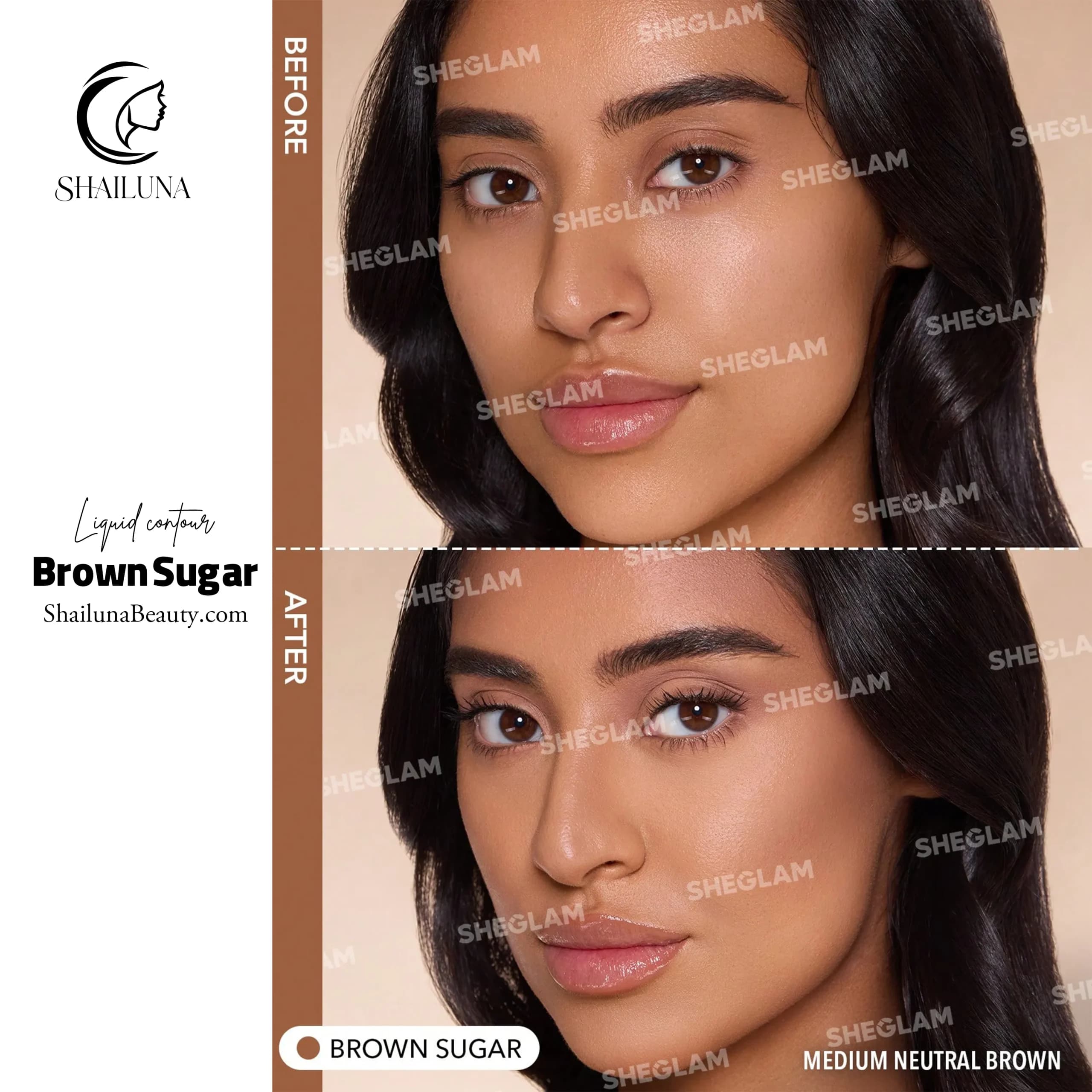 کانتور مایع شیگلم مدل Sheglam Brown Sugar — تصویر ۲