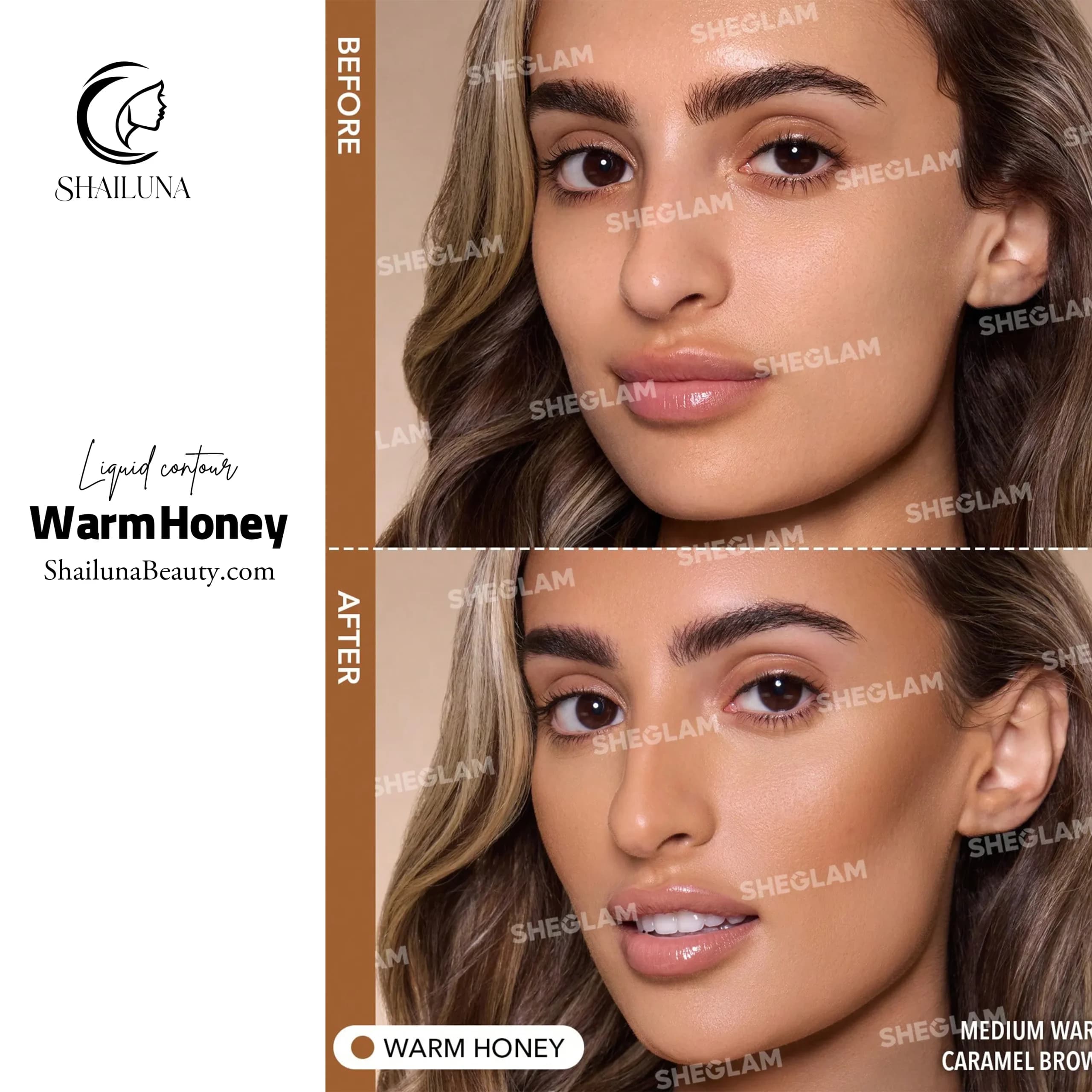کانتور مایع شیگلم مدل Sheglam Warm Honey — تصویر ۳