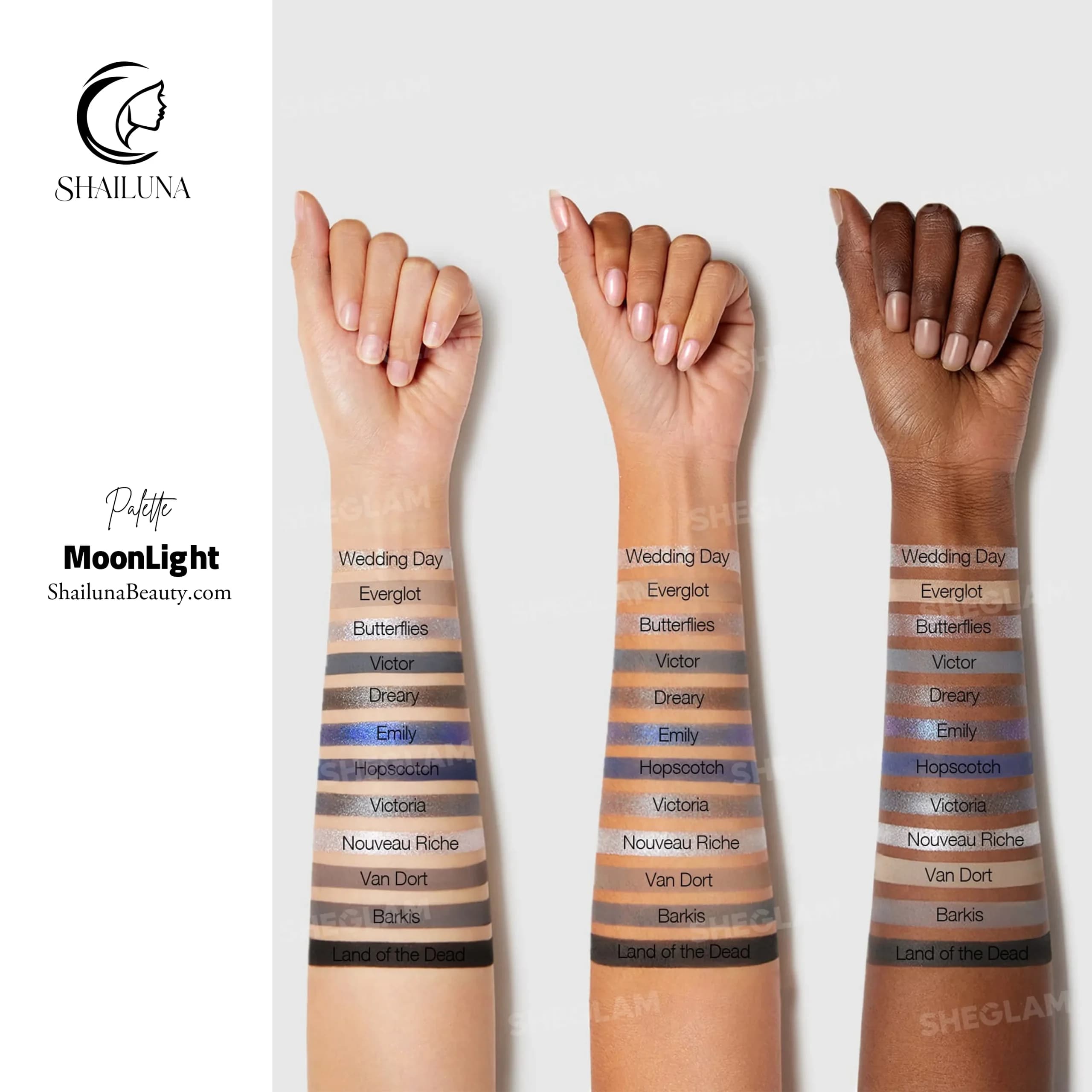 پالت سایه چشم 12 رنگ شیگلم مدل Sheglam Moonlight — تصویر ۳