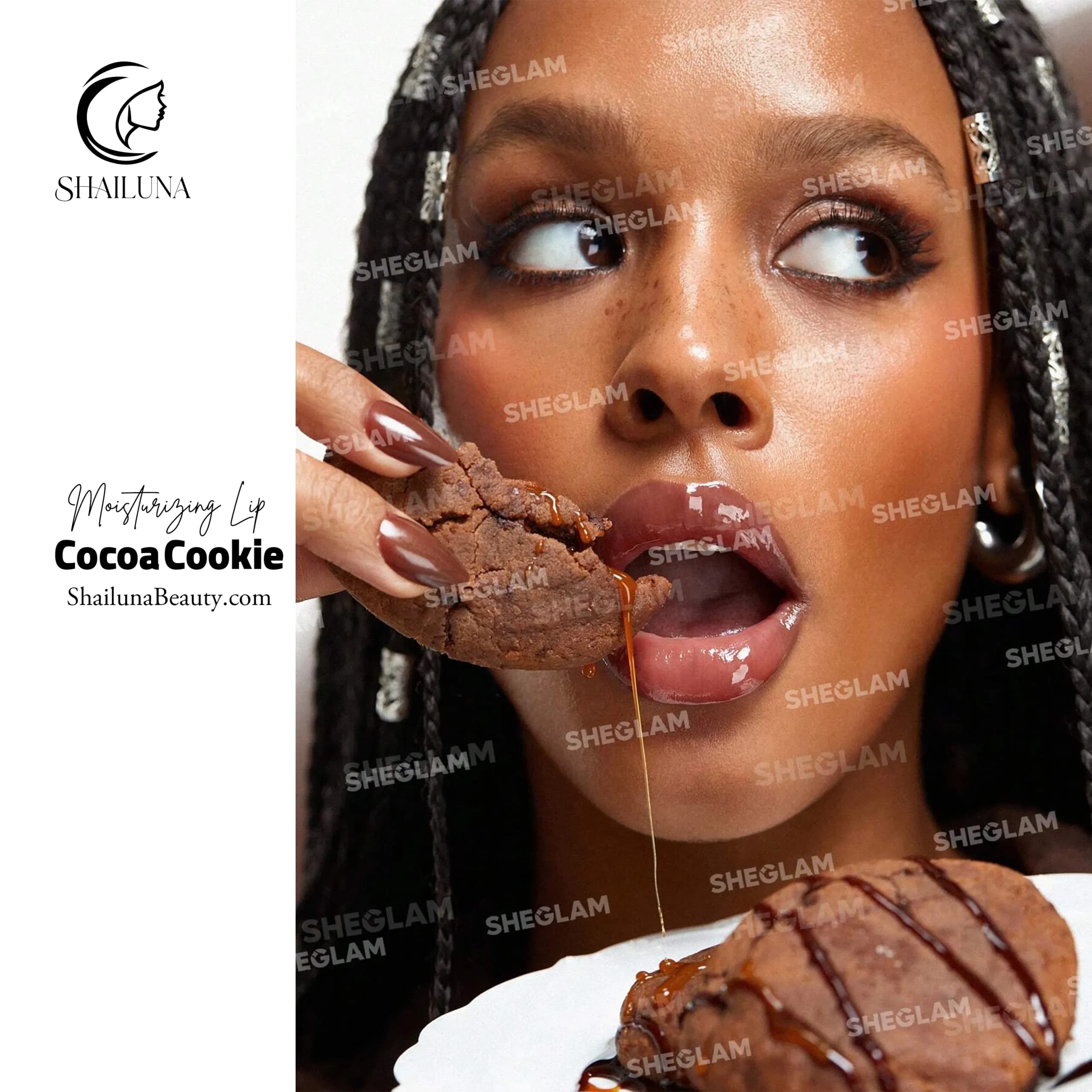لیپ گلاس مرطوب کننده شیگلم مدل Sheglam Crystal Glaze Cocoa Cookie — تصویر ۷
