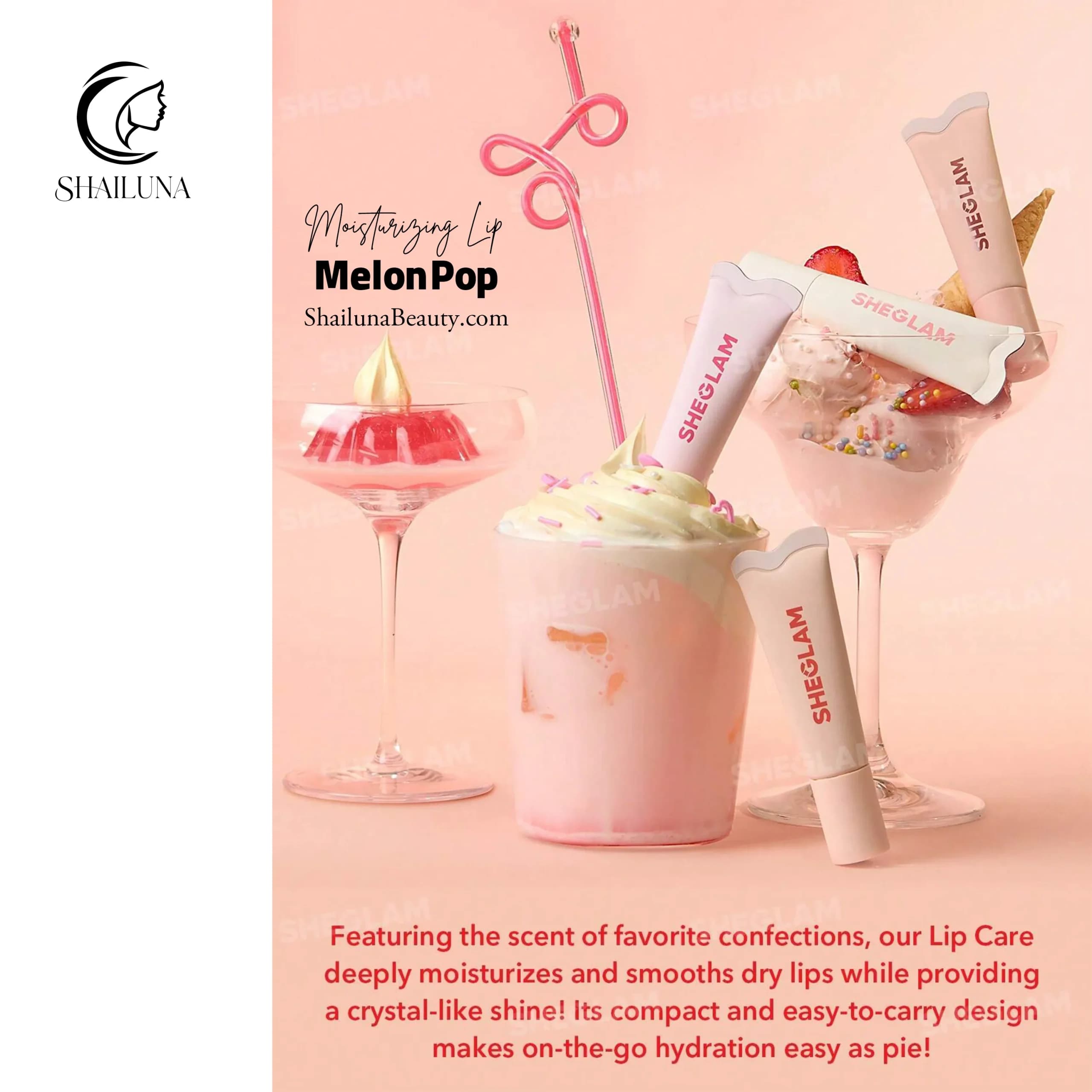 لیپ گلاس مرطوب کننده شیگلم مدل Sheglam Crystal Glaze Melon Pop — تصویر ۵