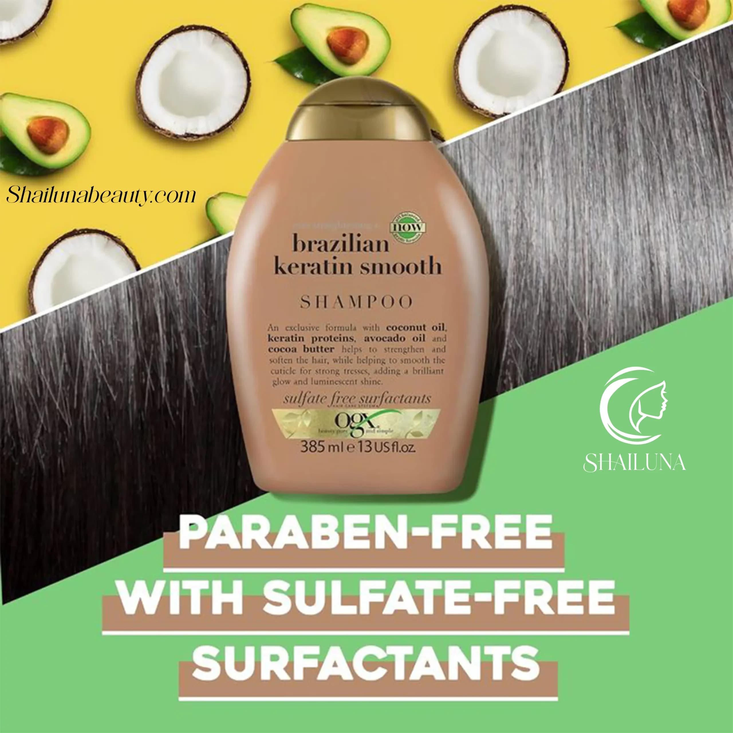 شامپو او جی ایکس OGX مدل کراتین برزیلی Brazilian Keratin Smooth — تصویر ۵