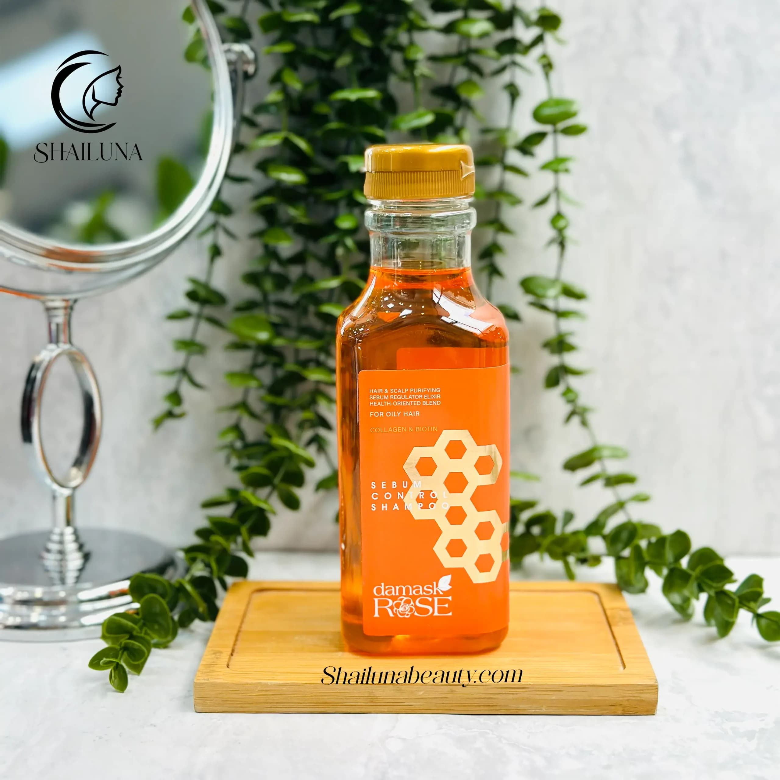 شامپو داماسک رز مدل بیوتین کلاژن مناسب موهای چرب Damask Rose Sebum Control — تصویر ۳
