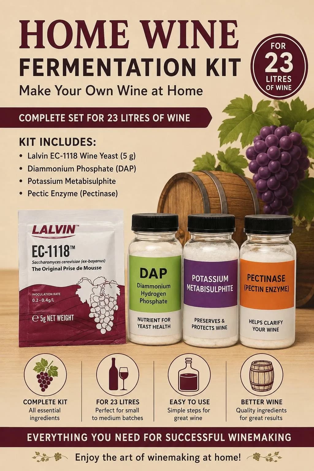 کیت تخمیر خانگی نوشیدنی میوه‌ای 23 لیتری (Premium Fermentation Kit) — تصویر ۲