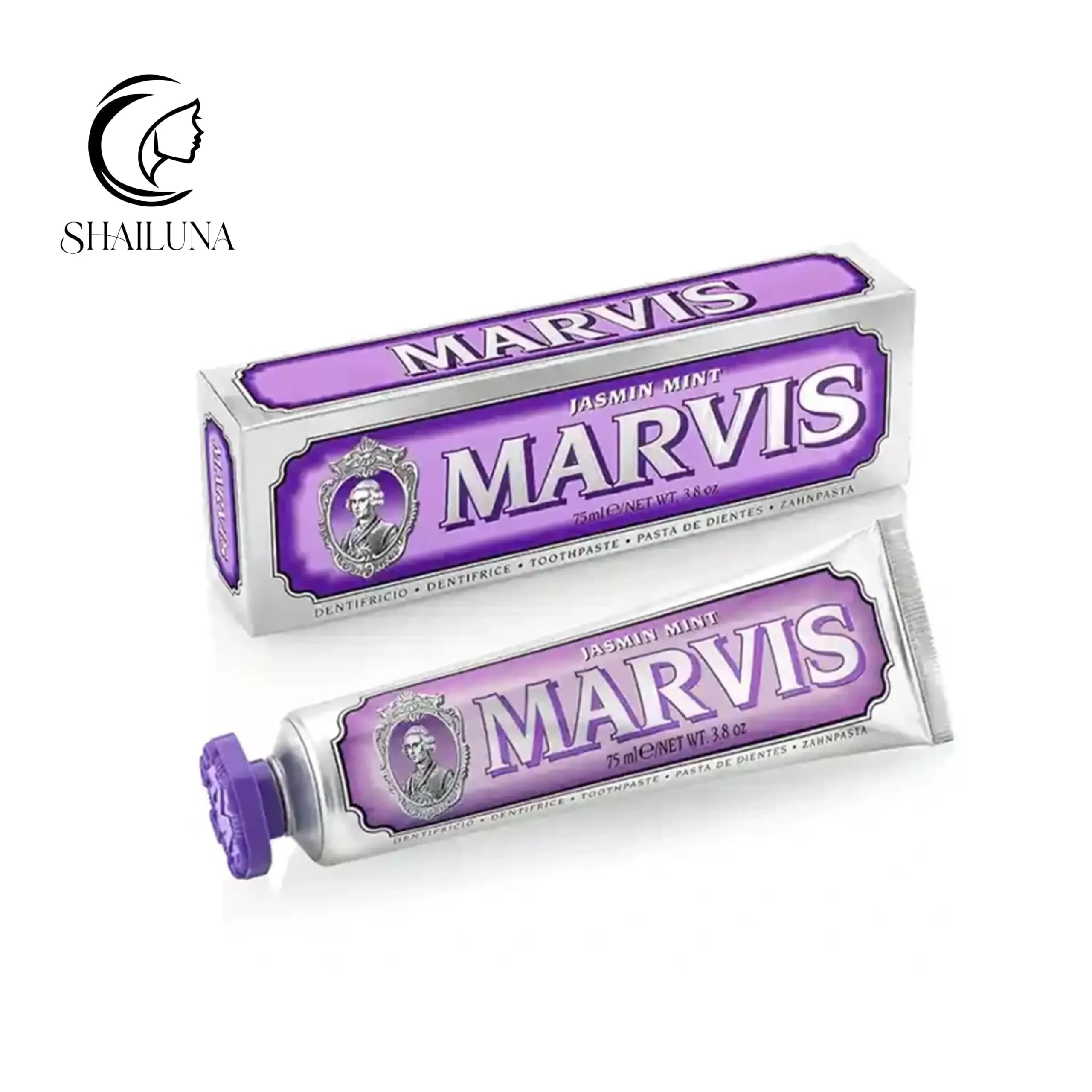 خمیردندان بنفش مارویس مدل یاس و نعنا Marvis Jasmin Mint — تصویر ۳
