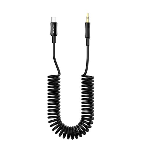 کابل فنری Type-C به AUX پورودو 1.2 متری مدل PD-CAXCC