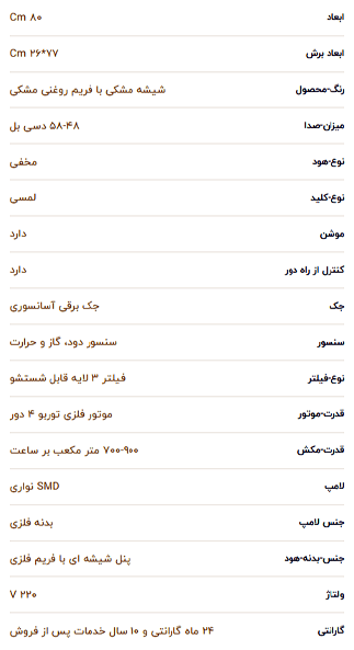 هود توکار آلتون مدل H850B — تصویر ۳