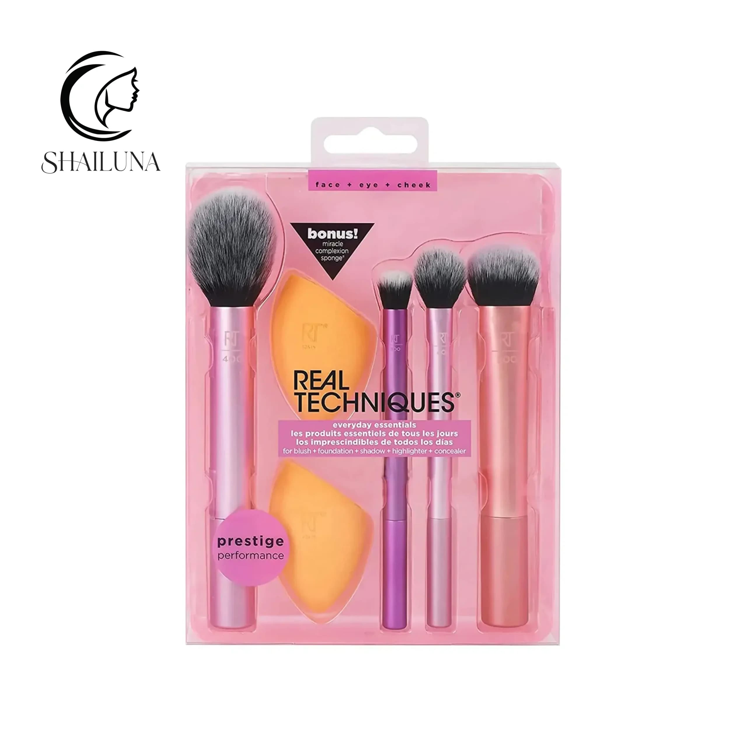 ست براش آرایشی 6 تکه دو پد ریل تکنیک Real Techniques Brush