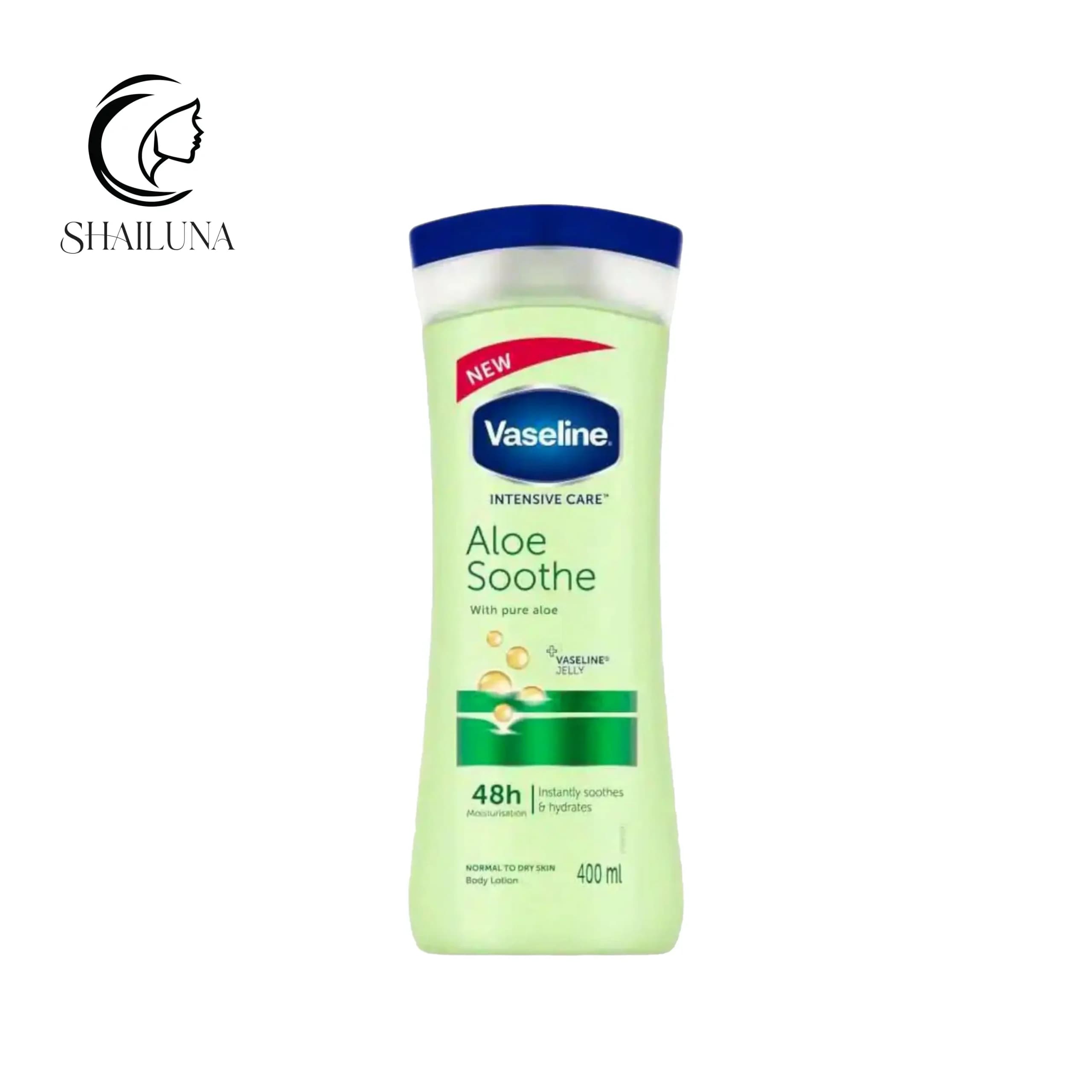 لوسیون بدن وازلین Vaseline مدل Aloe soothe سبز رنگ — تصویر ۲