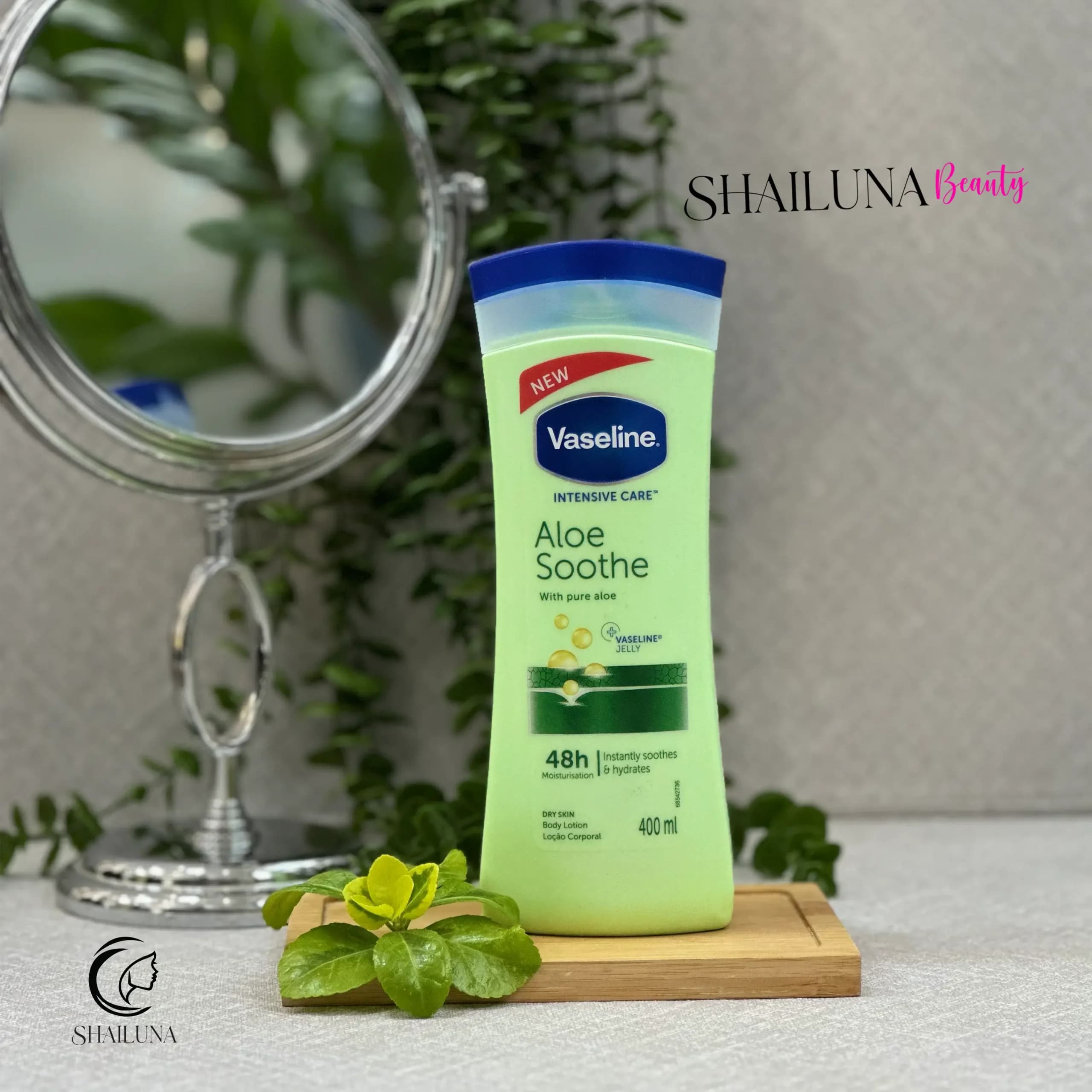 لوسیون بدن وازلین Vaseline مدل Aloe soothe سبز رنگ — تصویر ۳