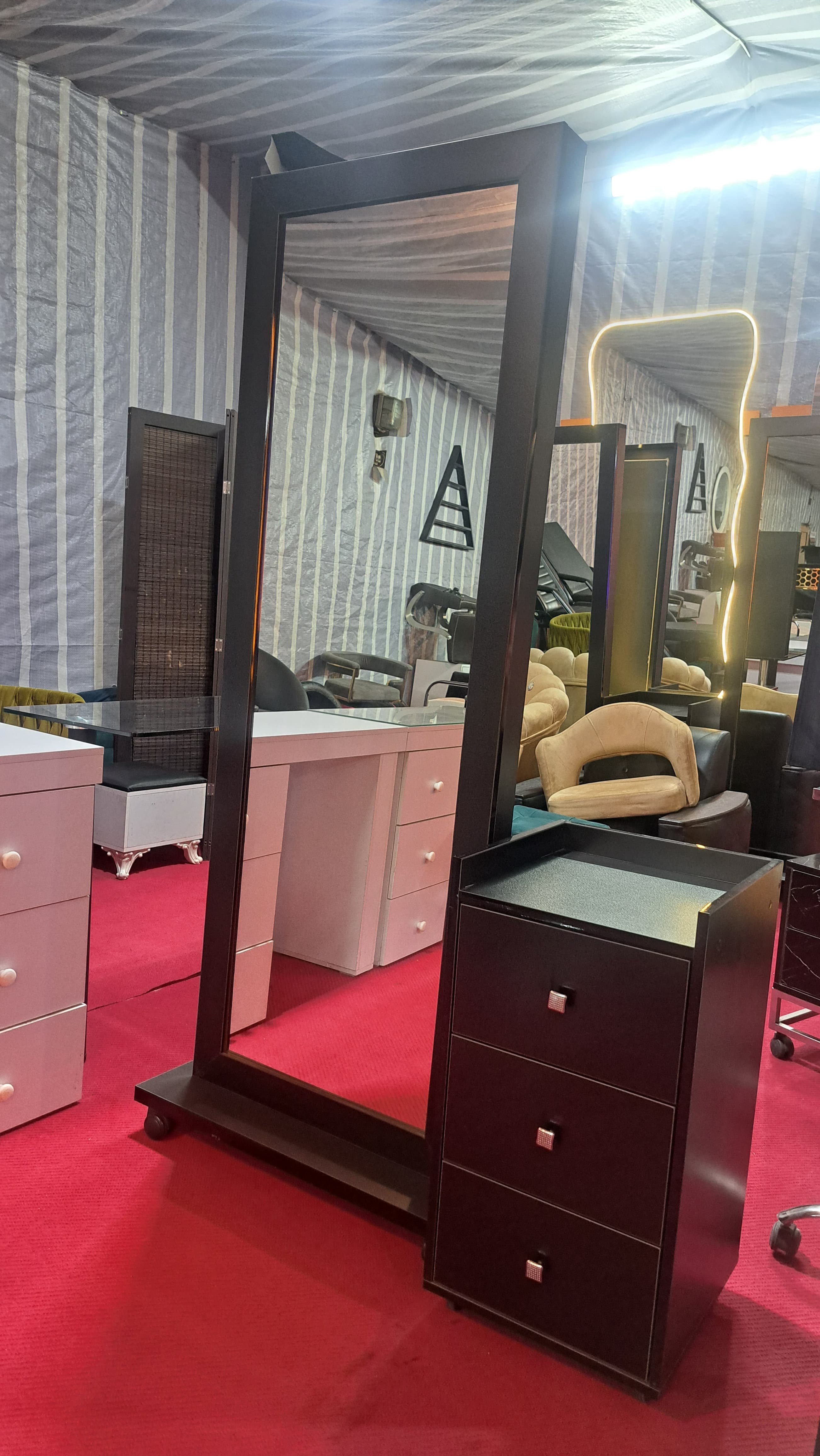 ست ترولی وآینه آرایشگاهی