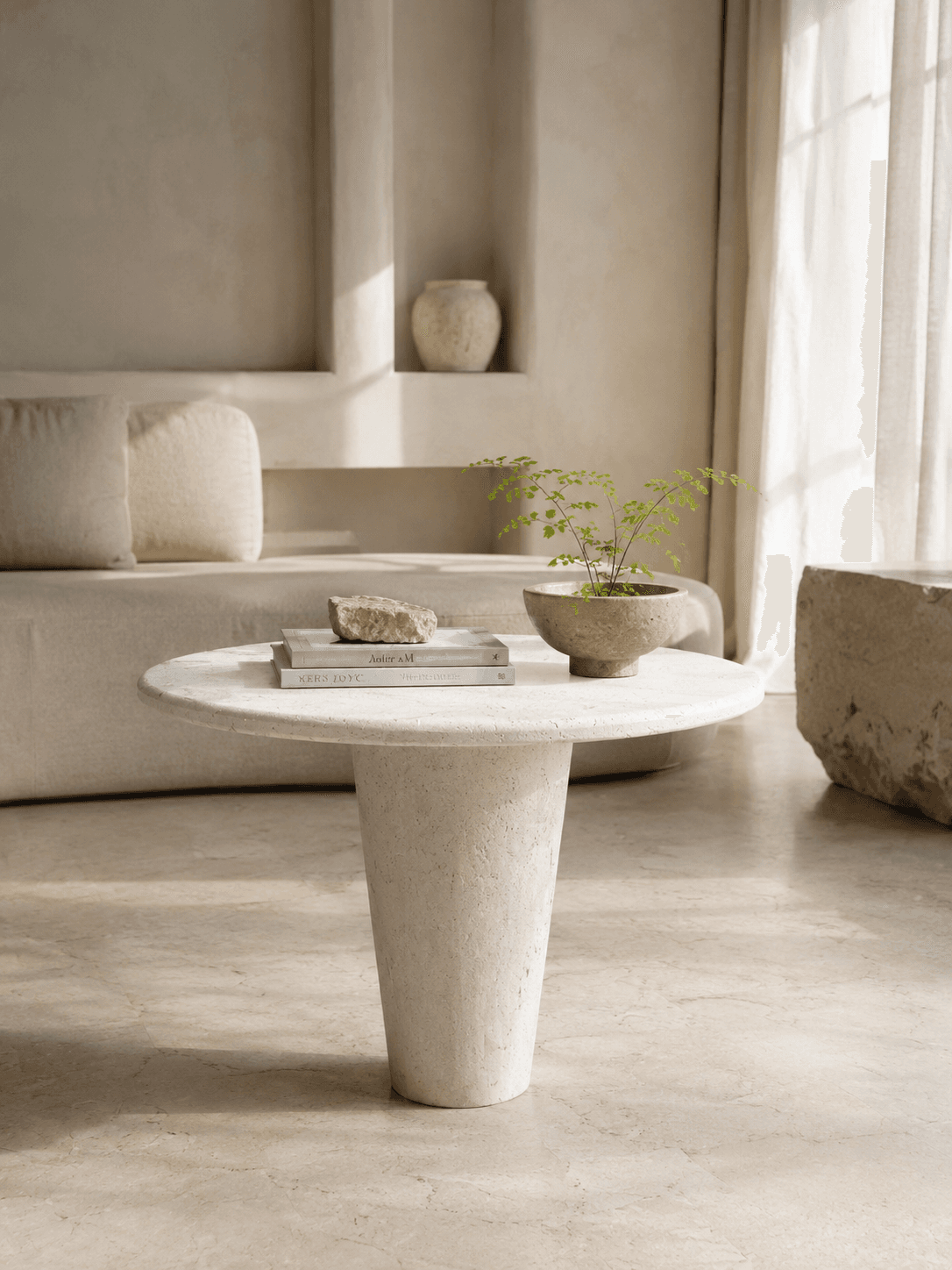 میز سنگی تراورتن