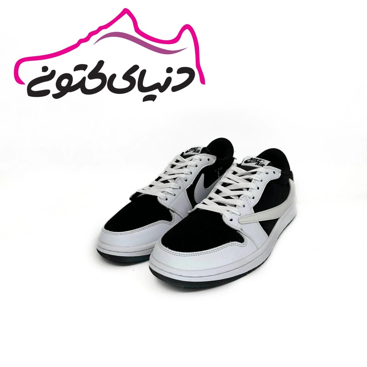کتونی جردن تراویس مشکی سفید اورجینال — تصویر ۲