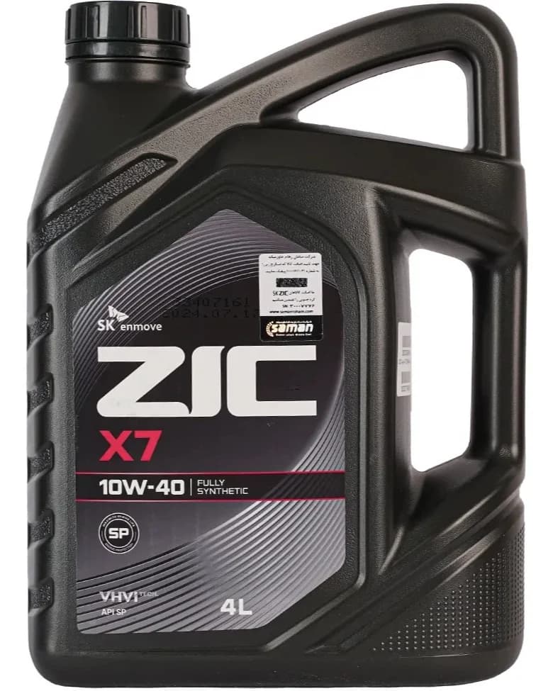 روغن موتور زیک 4 لیتری ZIC X7 10W-40 API SPبا ضمانت اصلی و ارسال رایگان