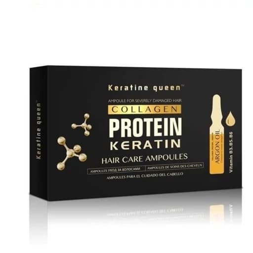 پک ویال 10عددی احیا کننده و تقویت کننده مو کراتین کویین Keratine Queen — تصویر ۴