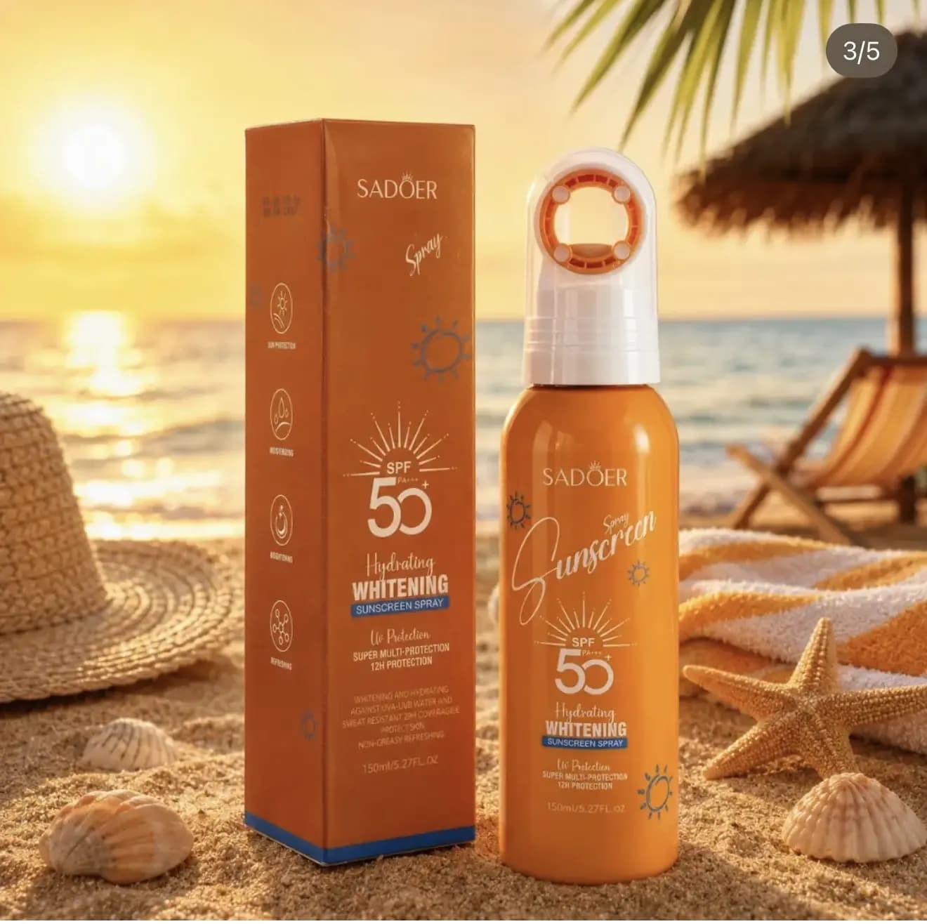 اسپری ضدآفتاب SPF50و روشن کننده SAODER — تصویر ۶
