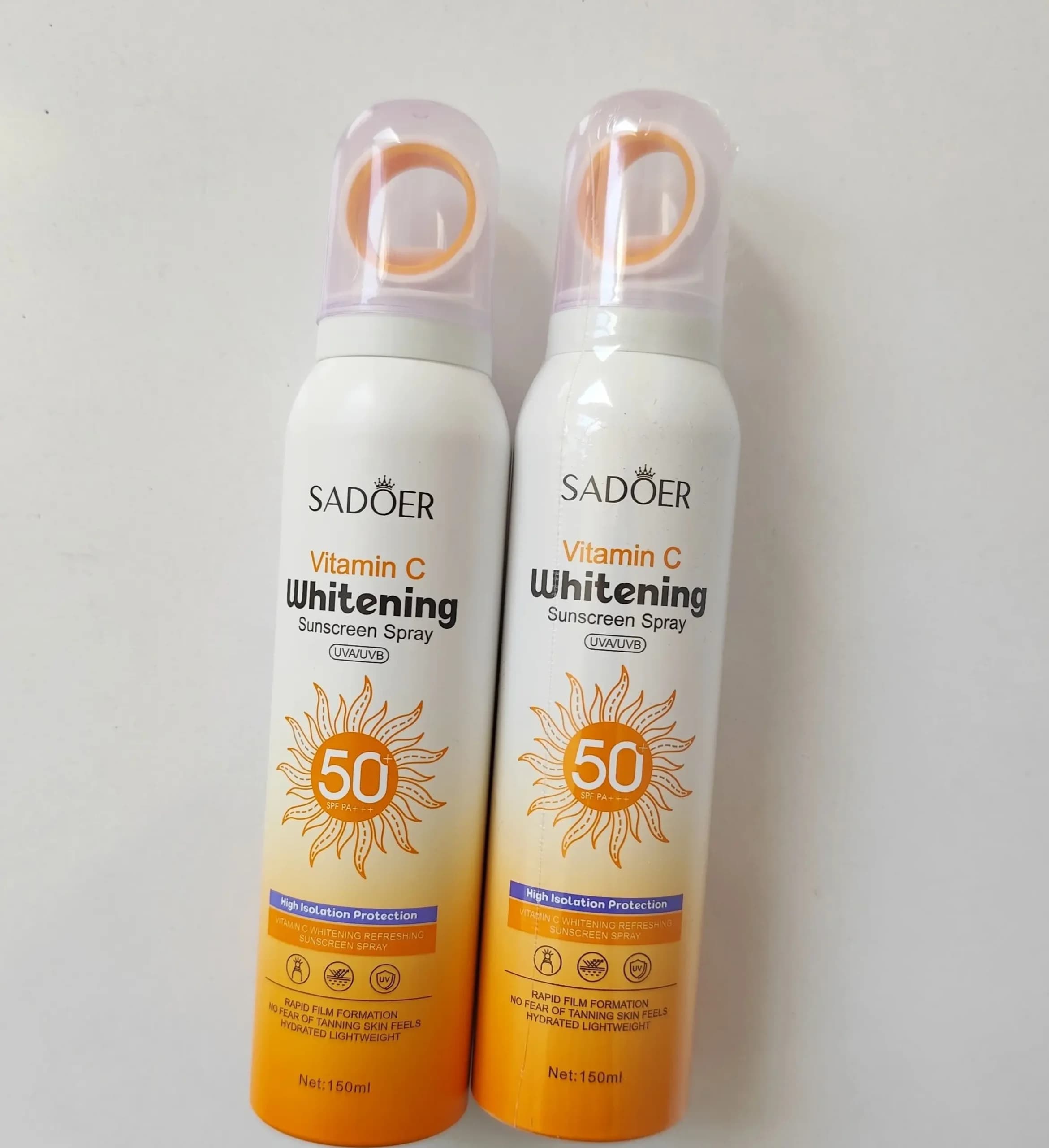 اسپری ضد آفتاب SPF50 روشن کننده پوست ویتامین C سادور SAODER مدل Whitening حجم 150ml — تصویر ۶