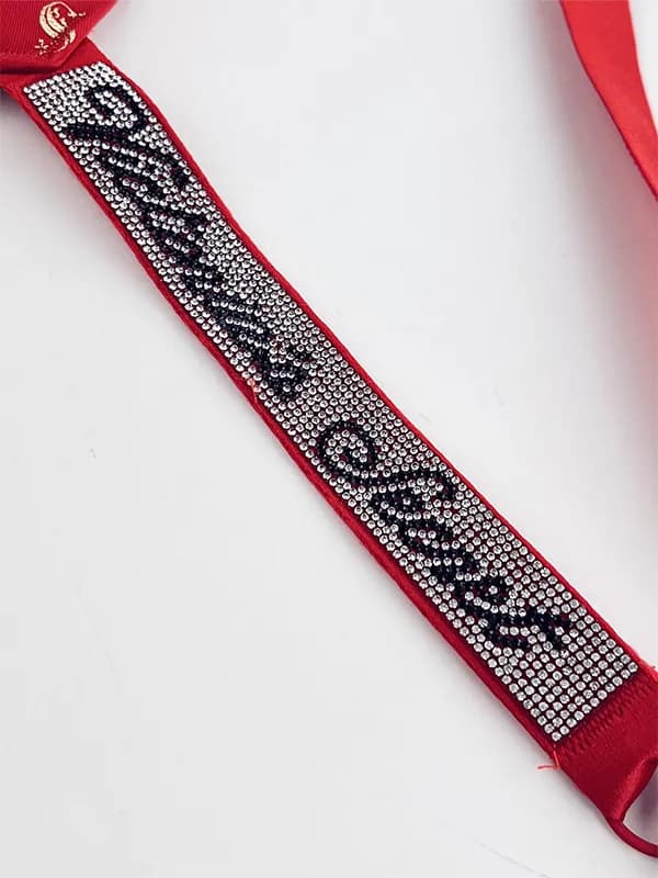 ست شورت و سوتین اسفنجی بند نگینی اروپایی 6002 B کد 39269 — تصویر ۴