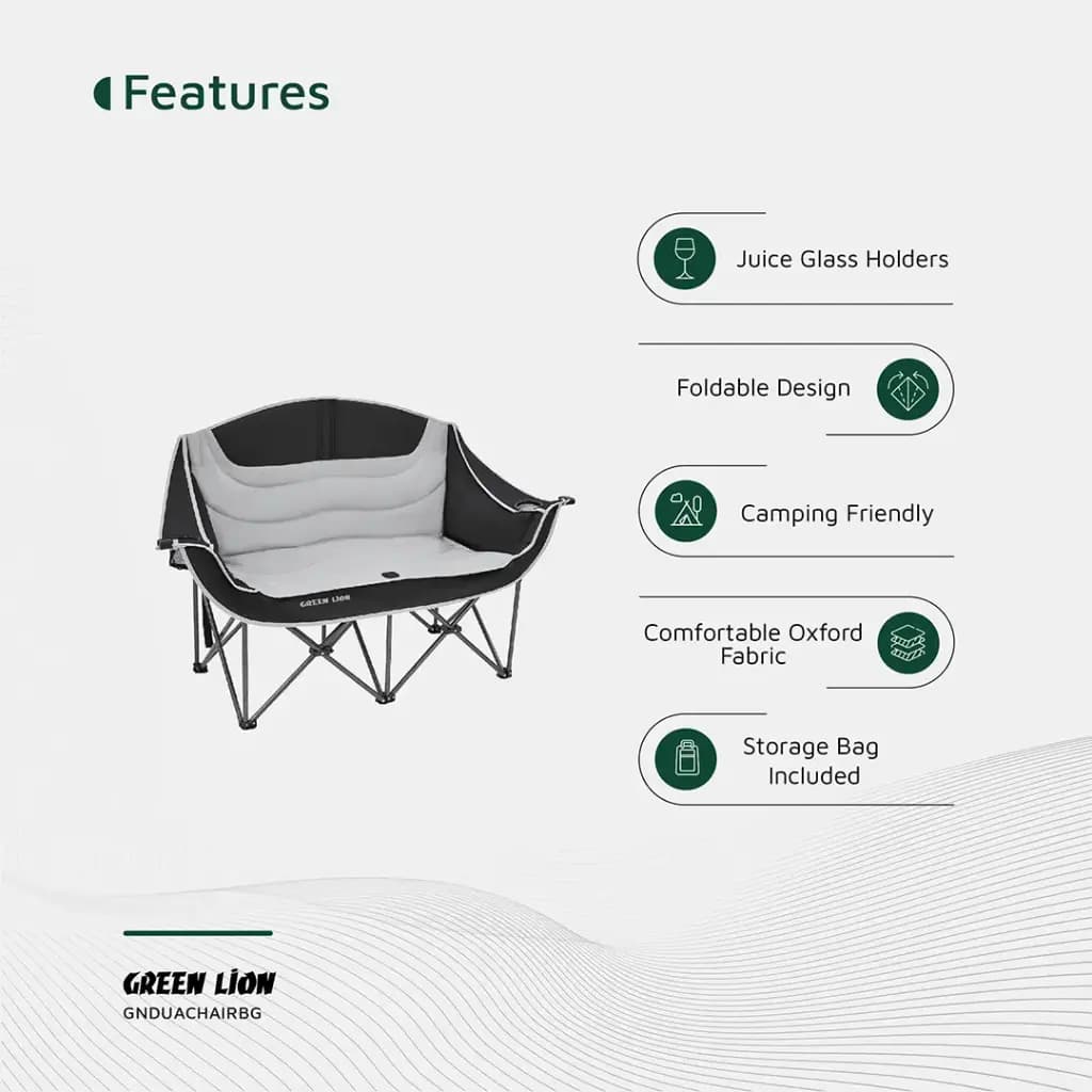 صندلی کمپینگ دونفره گرین لاین مدل Double Camping Chair Beige — تصویر ۵