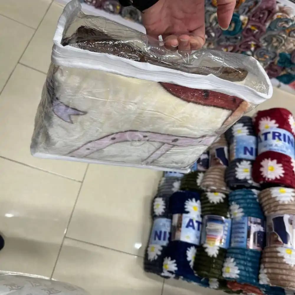 پتو نوزاد Sun High طرح خرس عروسکی آبی – کد 354 — تصویر ۳