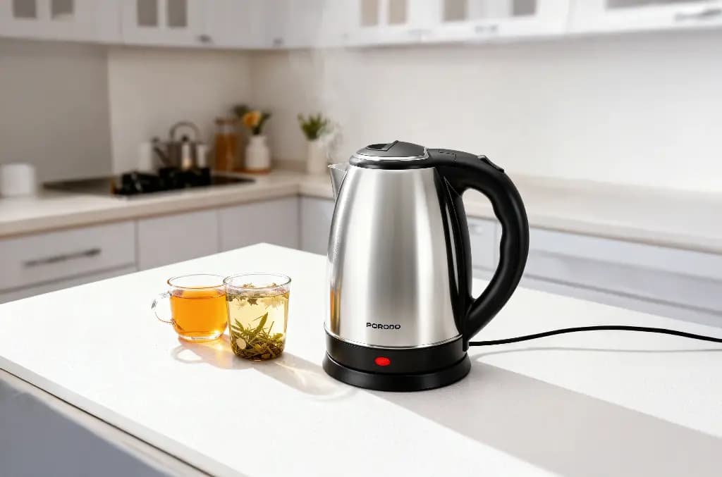 کتری برقی استیل پورودو مدل Pyro Electric Stainless Steel Kettle — تصویر ۵