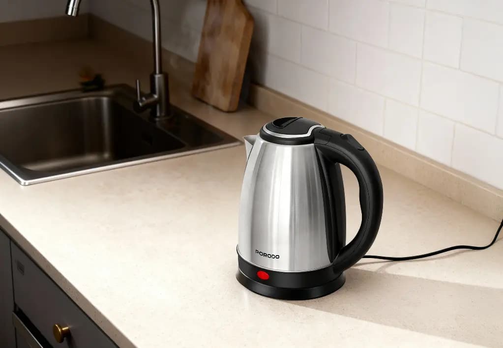 کتری برقی استیل پورودو مدل Pyro Electric Stainless Steel Kettle — تصویر ۳
