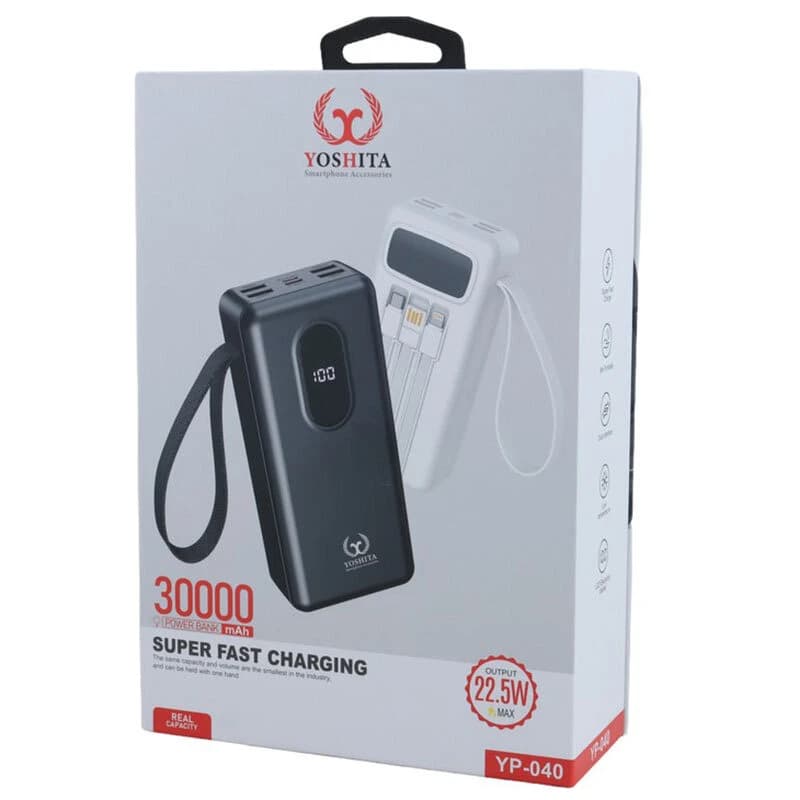 پاوربانک فست شارژ یوشیتا YP-040 PD 22.5W ظرفیت 30000 میلیآمپر ساعت — تصویر ۸