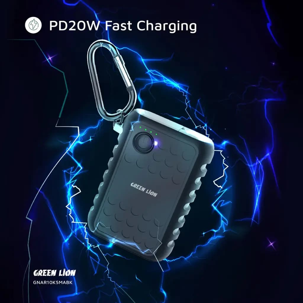 پاوربانک ۱۰۰۵۰ میلی‌آمپر PD 20W گرین لاین مدل Armor — تصویر ۴