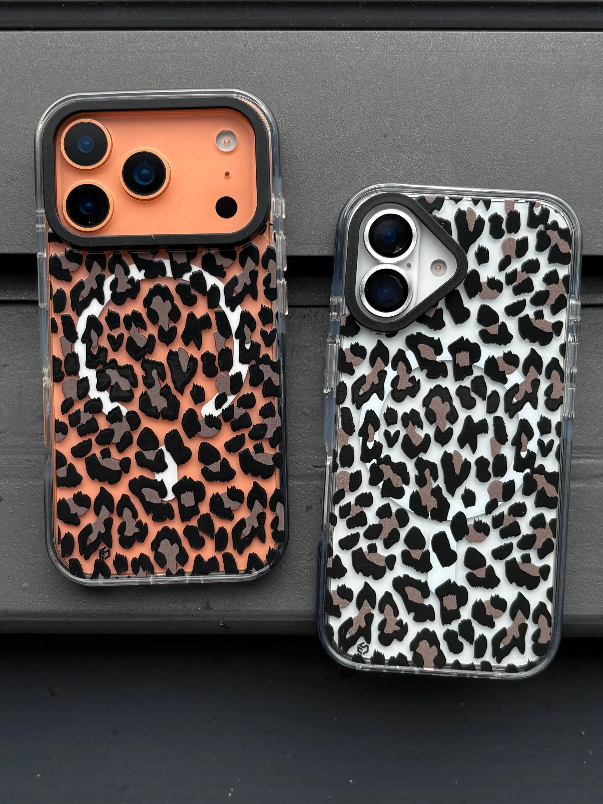 قاب گوشی آیفون آنتی شوک مگسیف Minimal Leopard(C13)