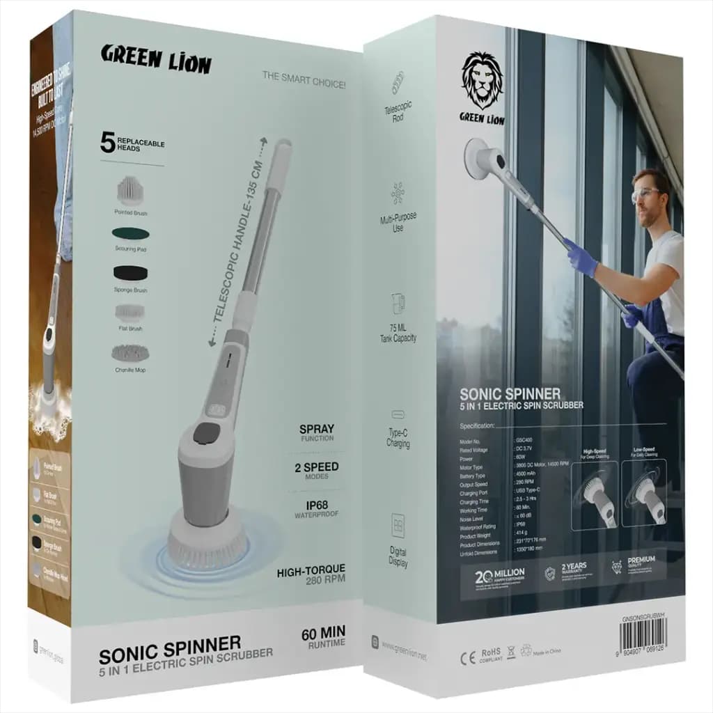 اسکرابر برقی 5 کاره 60 وات گرین لاین مدل Sonic Spinner — تصویر ۲