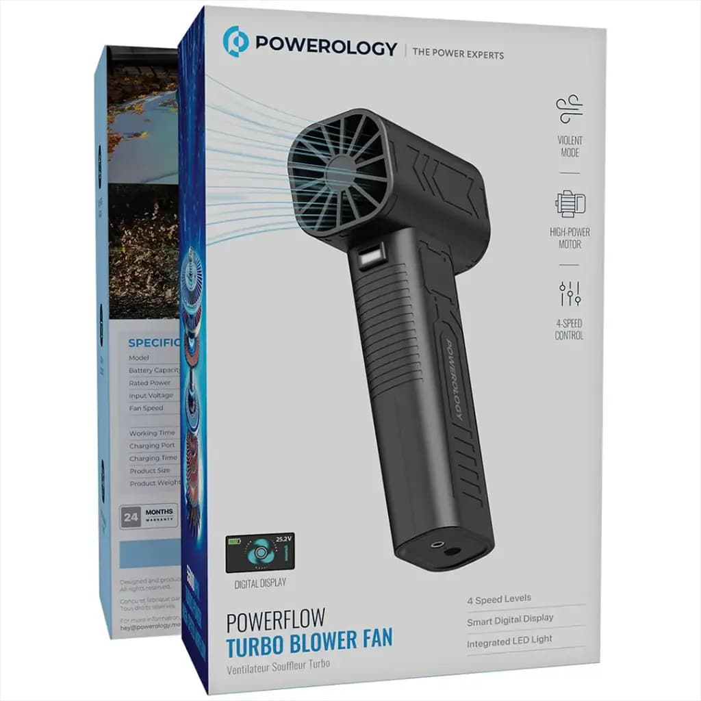 فن دمنده توربو پاورولوژی Powerology Powerflow Turbo Blower Fan مدل PL-PBF1000 – مشکی — تصویر ۴
