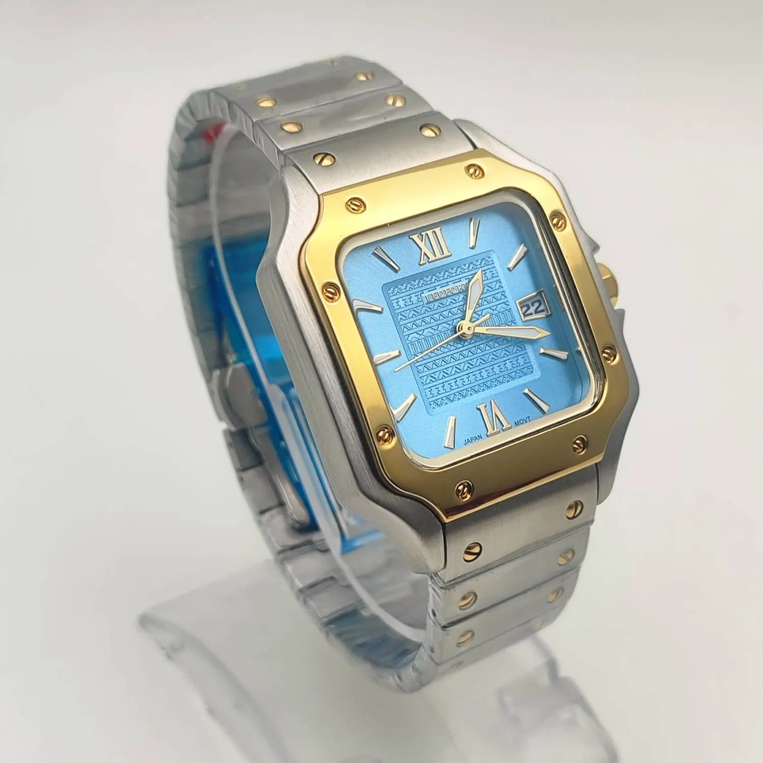 ساعت مچی مردانه لدفورت مدل TIMEewear رفرانس 2025 با صفحه آبی دریایی — تصویر ۳