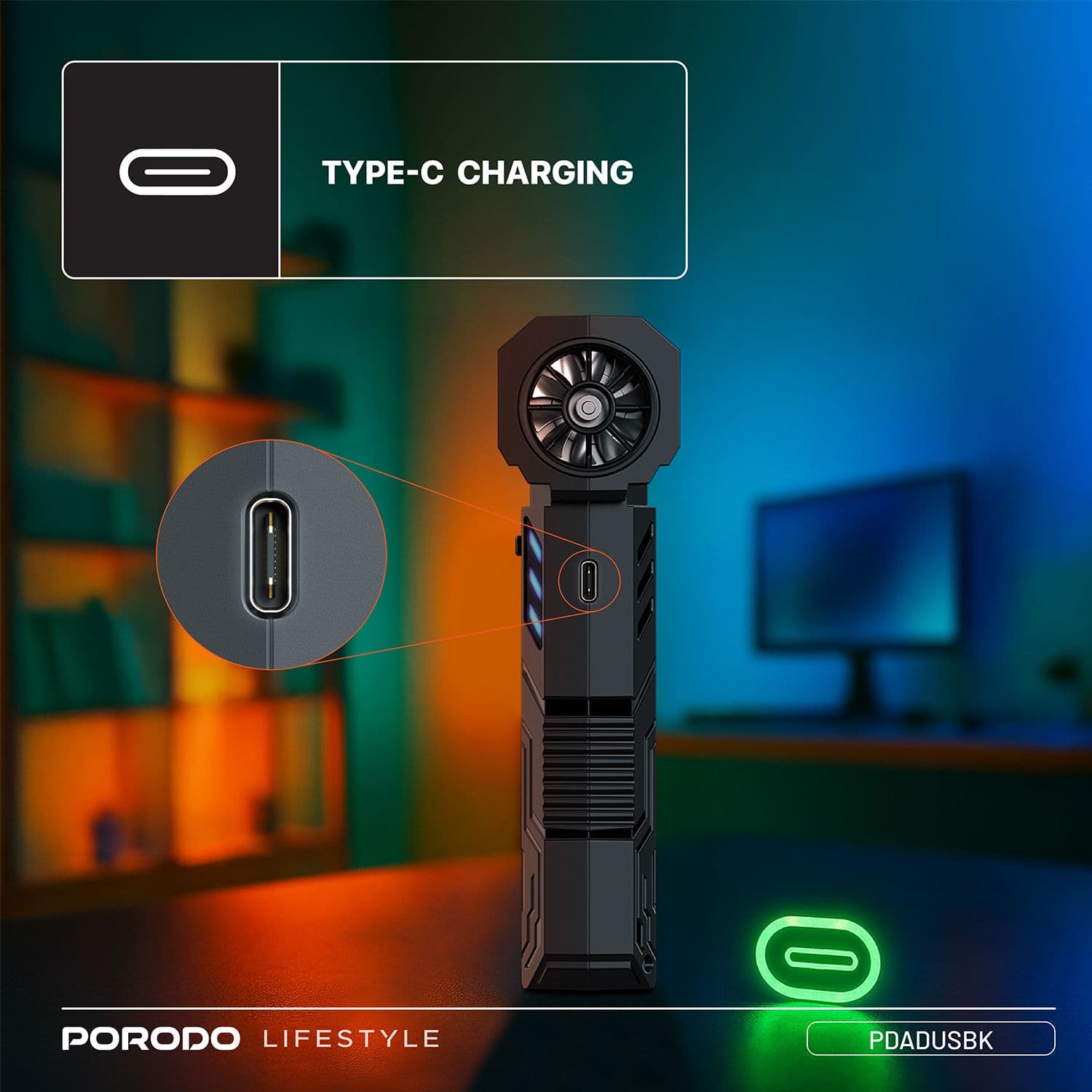 دمنده شارژی پرودو مدل Porodo Lifestyle Turboblast Portable Air Blower PDADUSBK — تصویر ۸