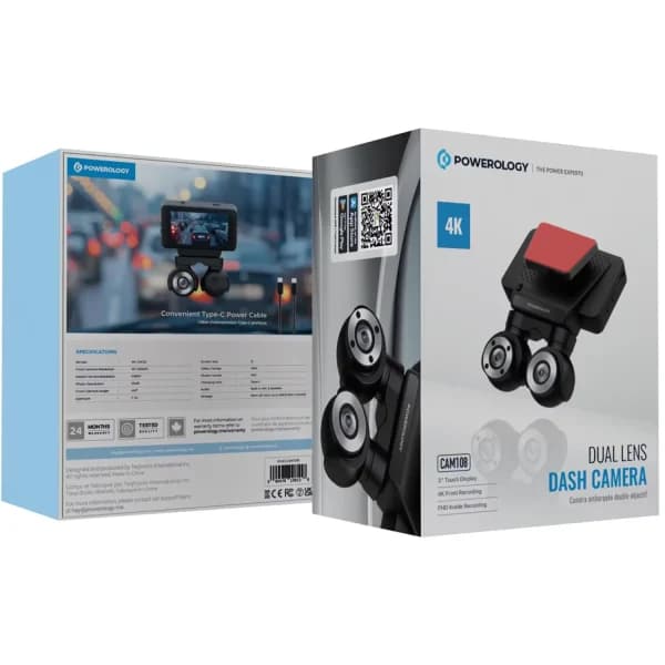 دوربین ثبت وقایع خودرو پاورولوژی مدل Powerology Dual Lens Dash Cam P4KCAM108 — تصویر ۴