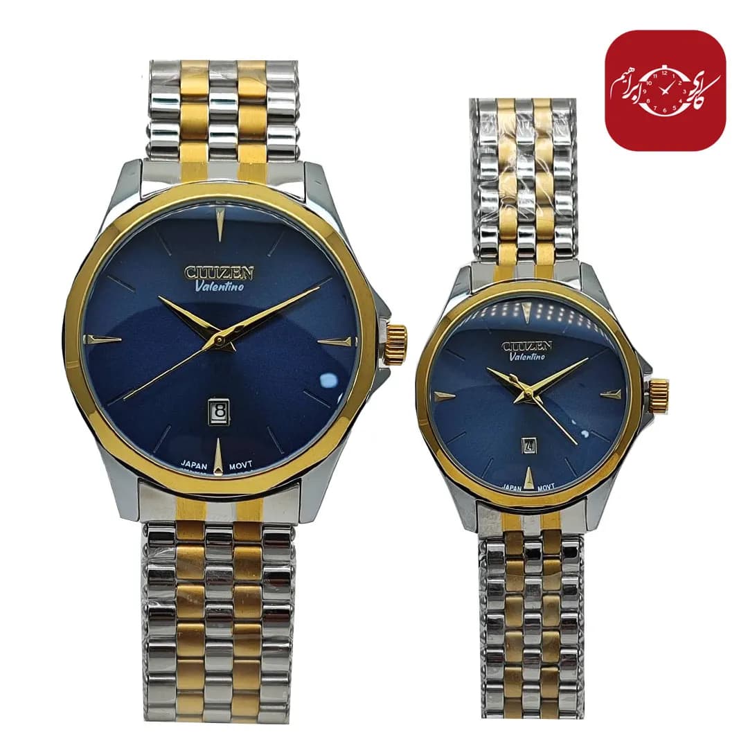 ست کلاسیک ساعت مچی مردانه و زنانه سیتیزن مدل Valentino 4225