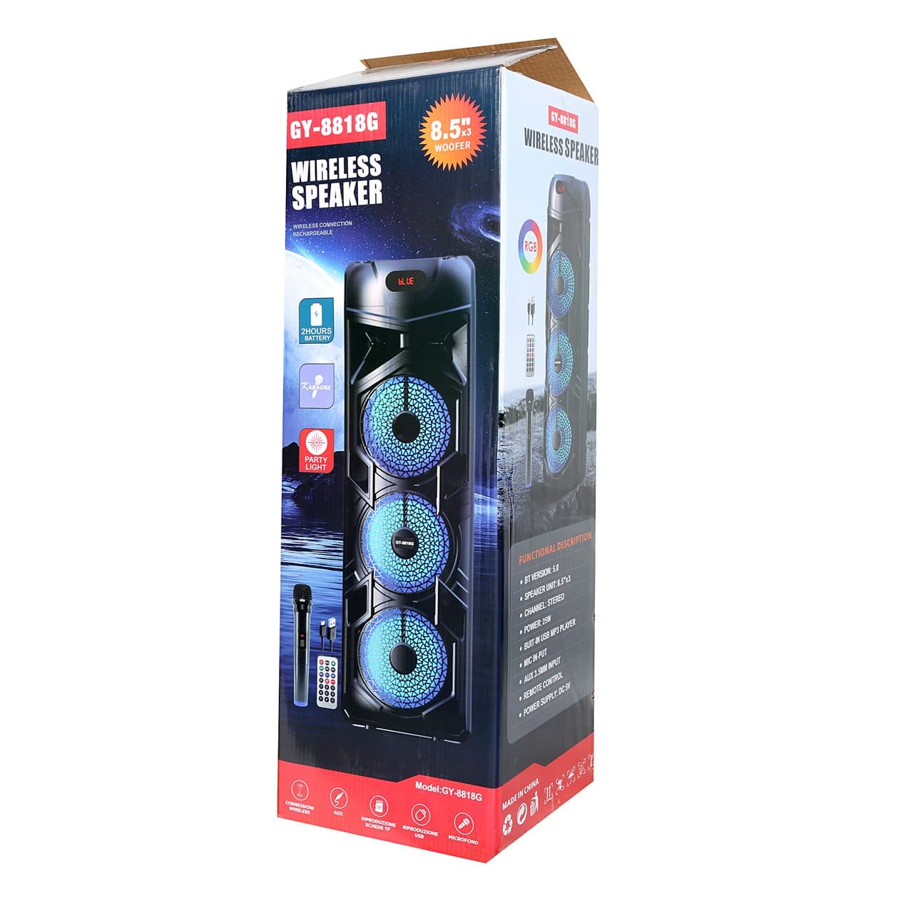 اسپیکر پارتی باکس مدل GY-8818G — تصویر ۲
