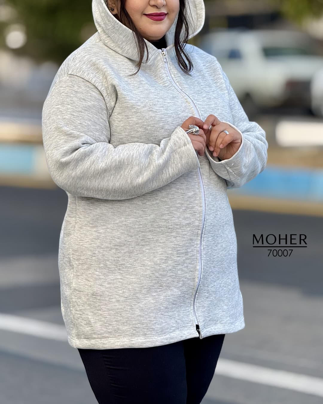 هودی داخل کرک سایز بزرگ ابری — تصویر ۲